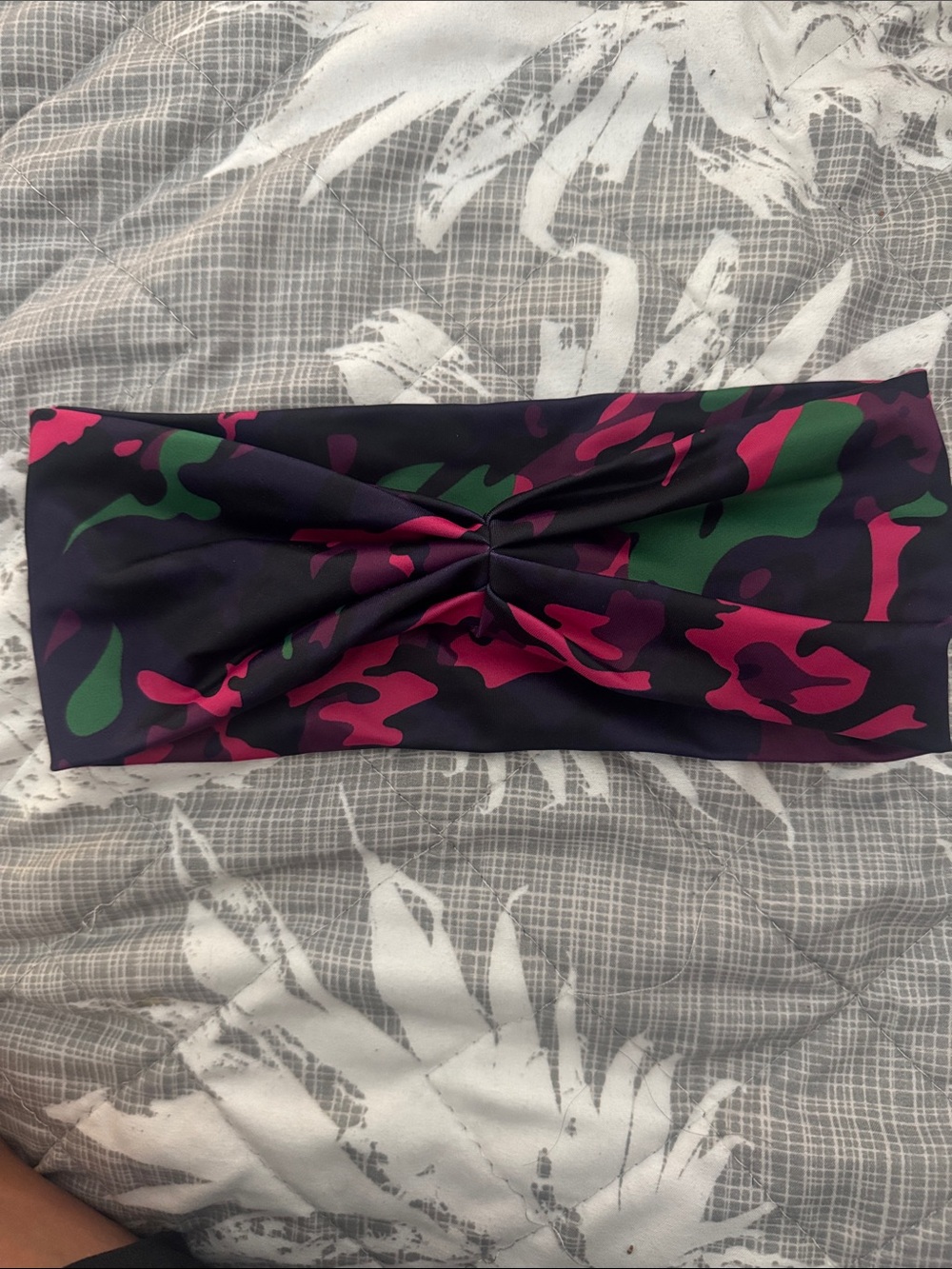 CVGPink & Green Camouflage Twist Headband